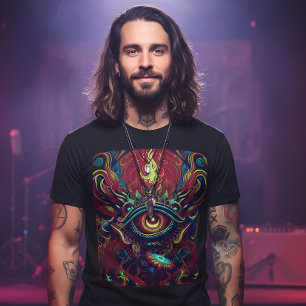 Flaming Eye Visionäre Kunst Psychedelische T-Shirt