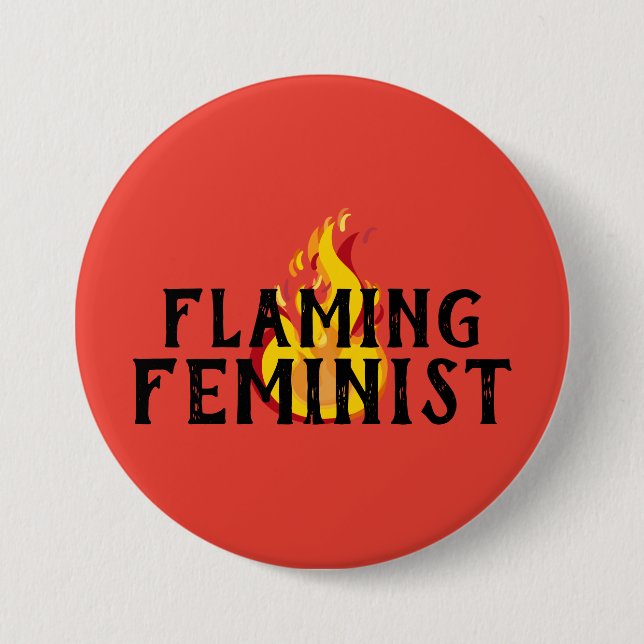 Flaming Feminist RBG Feminism Flames 20 Button (Vorderseite)