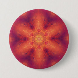Flaming Fiery Phoenix Burning Snowflake Button