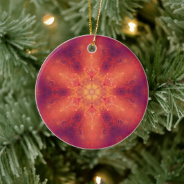 Flaming Fiery Phoenix Burning Snowflake Keramik Ornament