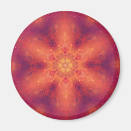 Flaming Fiery Phoenix Burning Snowflake Magnet