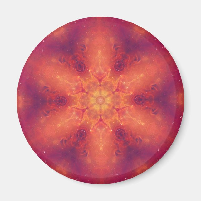 Flaming Fiery Phoenix Burning Snowflake Magnet (Vorne)