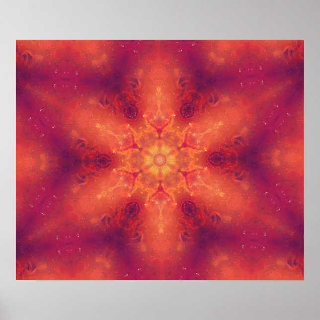 Flaming Fiery Phoenix Burning Snowflake Poster (Vorne)
