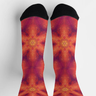 Flaming Fiery Phoenix Burning Snowflake Socken