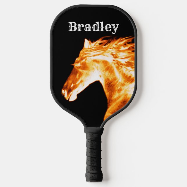 Flaming Fire Horse Personalized Pickleball Paddle (Vorderseite)