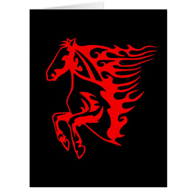 Flaming Fire Red Bronco Mustang Wild Horse (Vorderseite)