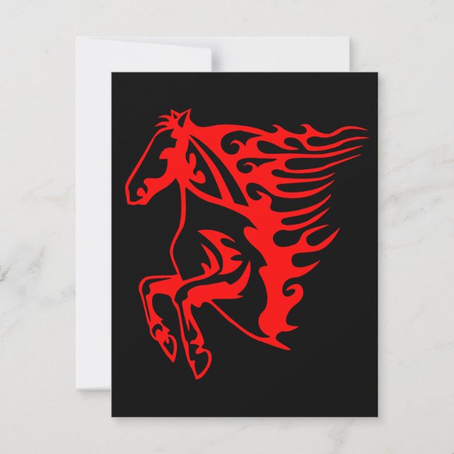 Flaming Fire Red Bronco Mustang Wild Horse (Vorderseite)