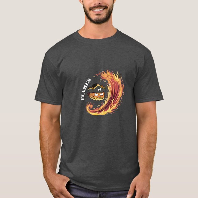 Flaming Flames Pirate T - Shirt - (Vorderseite)