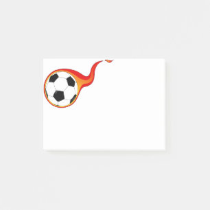 Flaming-Fußball-Ball - Nachhinweise Post-it Klebezettel