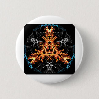 Flaming Heavy Metal Style Mandala Button