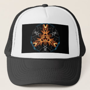 Flaming Heavy Metal Style Mandala Truckerkappe