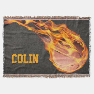 Flaming Hot Fiery Basketball Decke