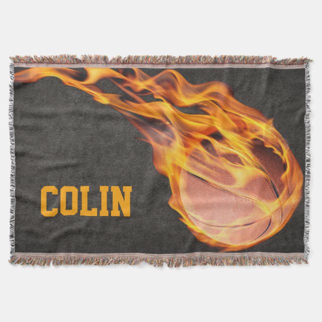 Flaming Hot Fiery Basketball Decke (Vorderseite)