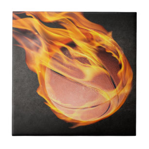 Flaming Hot Fiery Basketball Fliese