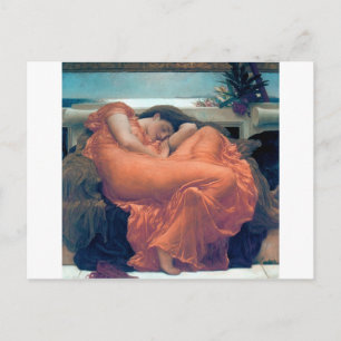 Flaming June Frau Orangenmalerei Postkarte
