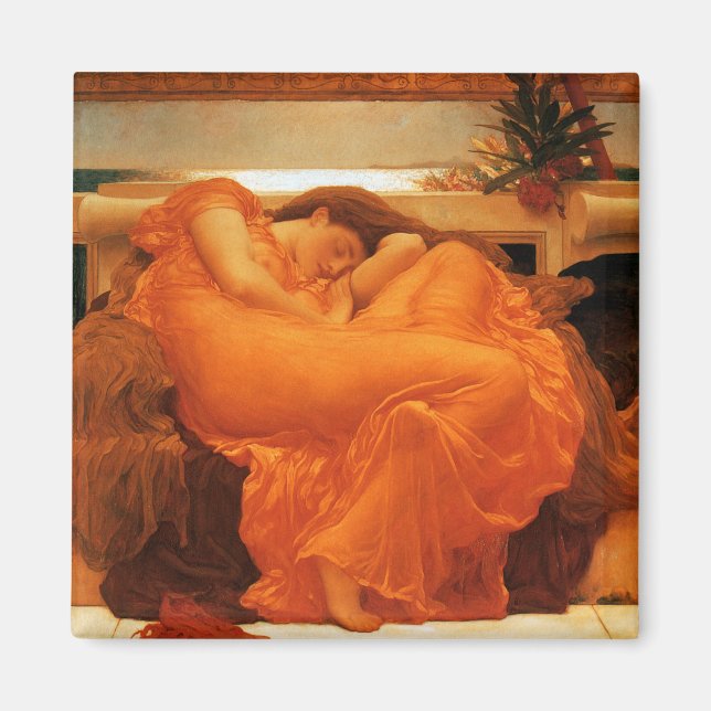 Flaming June Frederic Leighton Fine Art Magnet (Vorne)