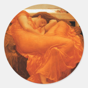 Flaming June Frederic Leighton Fine Art Runder Aufkleber