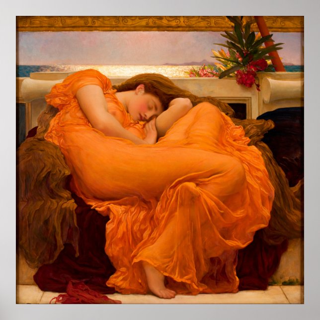 Flaming June von Frederic Leighton Poster (Vorne)