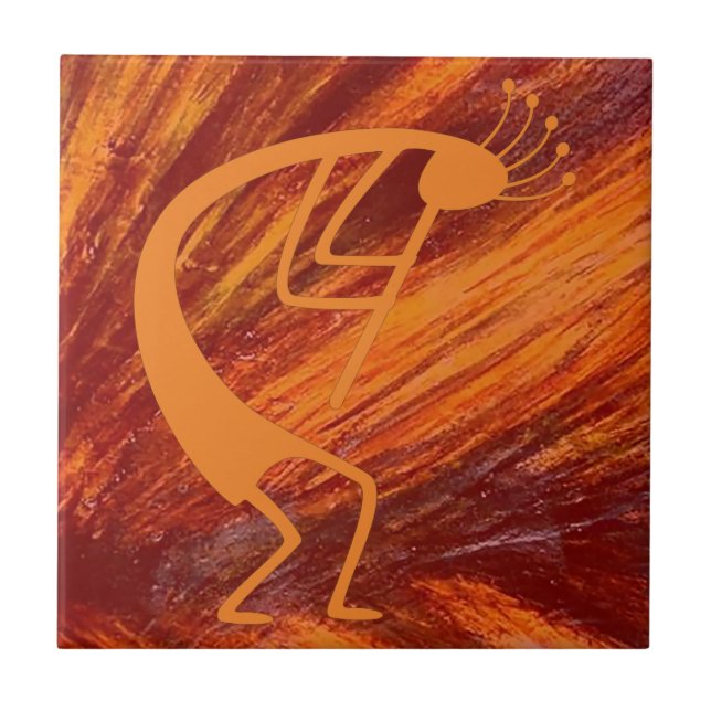 Flaming Kokopelli Fliese (Vorderseite)