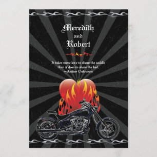 Flaming Liebe Biker Hochzeit Einladung