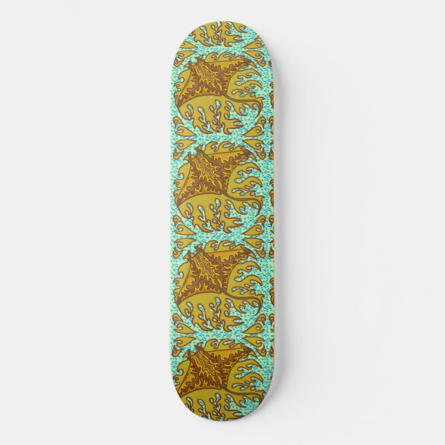 Flaming Manta Ray Skateboard (Vorderseite)