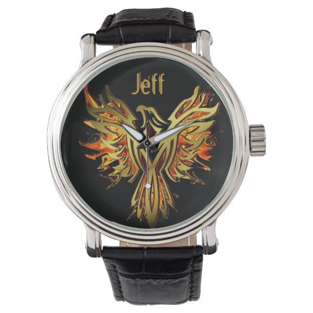 Flaming Phoenix Personalized Armbanduhr (Vorderseite)