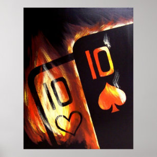 Flaming Pocket Tens Poker Poster von Tee Alfonso