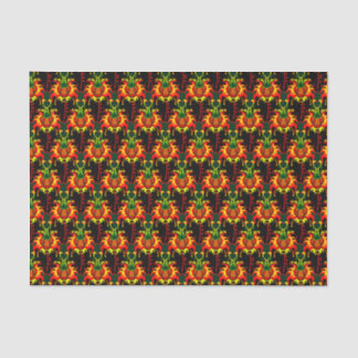 Flaming Pumpkin Head Box Blockiermuster Seidenpapier