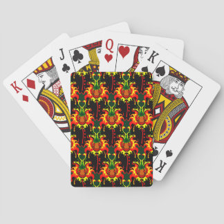 Flaming Pumpkin Head Box Blockiermuster Spielkarten