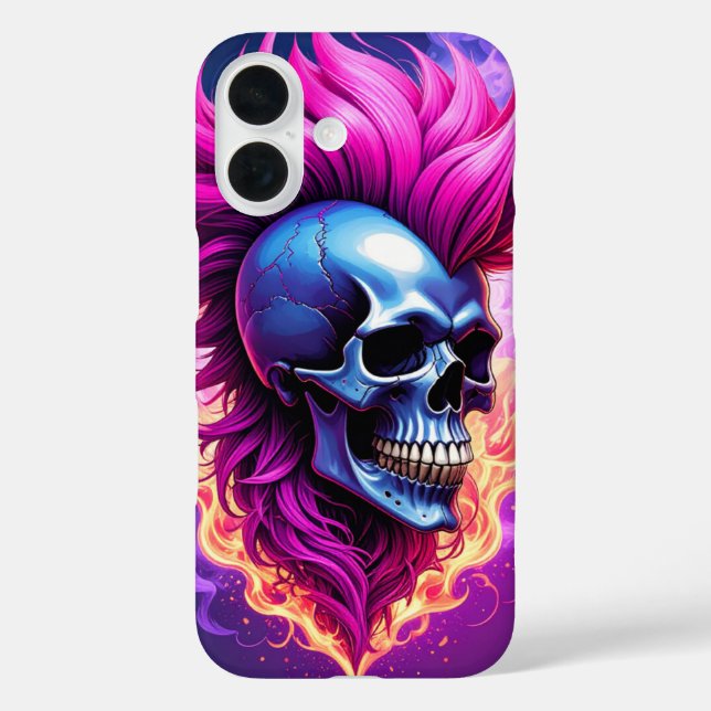 Flaming Punk Skull iPhone / iPad Gehäuse 16 Hülle (Rückseite)