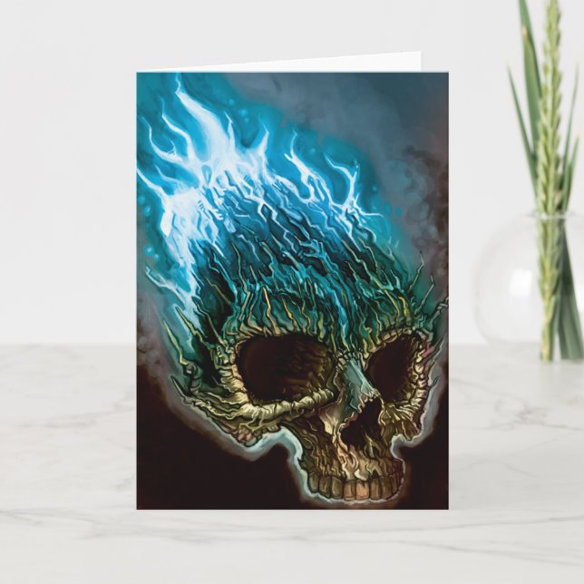 Flaming Skull Karte (Vorderseite)