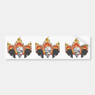 Flaming Skulls Autoaufkleber