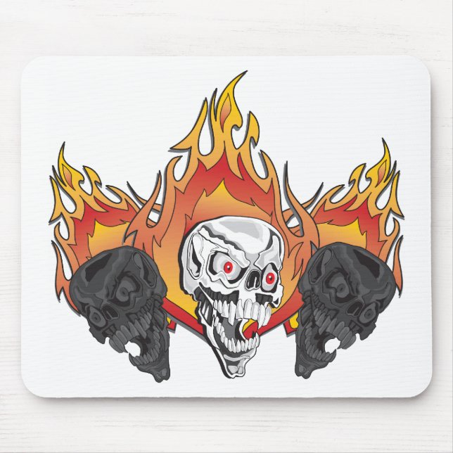 Flaming Skulls Mousepad (Vorne)