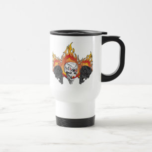 Flaming Skulls Reisebecher