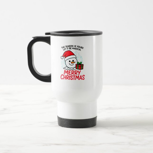 Flaming Snowman Christmas Leak-Proof Insulated gif Reisebecher (Links)