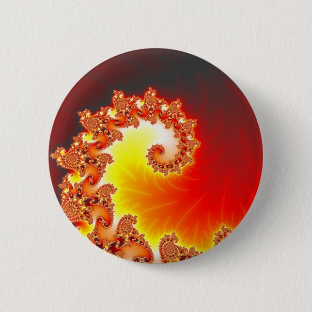 Flaming Tentacle - Fraktal Kunst Button (Vorderseite)