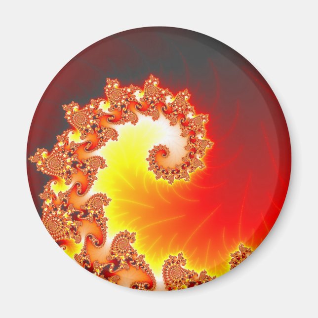 Flaming Tentacle - Fraktal Kunst Magnet (Vorne)