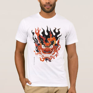 Flaming Traditionelle Oni-Maske T-Shirt