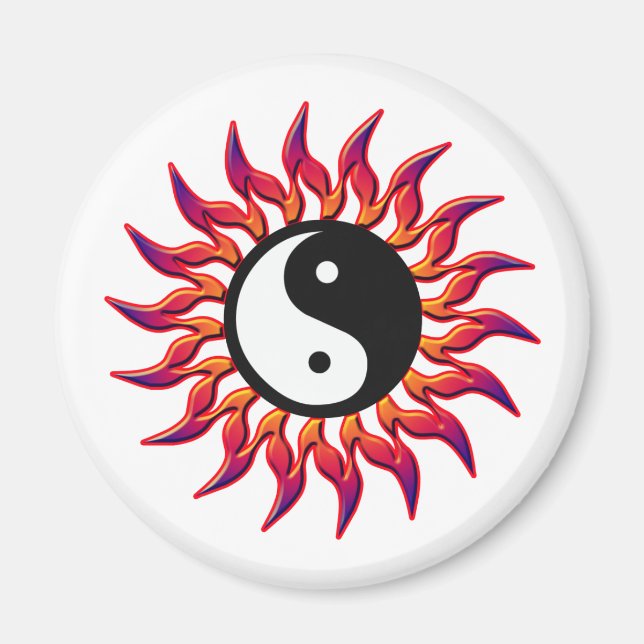Flaming Yin Yang Sun Magnet (Vorne)