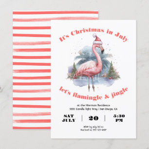 Flamingal Weihnachten im Juli Party Einladung