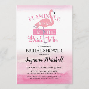 Flamingle avec moi Fête des mariées Invitation Fla