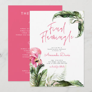 Flamingle Bachelorette Weekend Flamingo Einladung