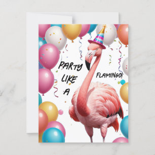 Flamingle & Feast – Lustige Flamingo-Geburtstagsüb Postkarte