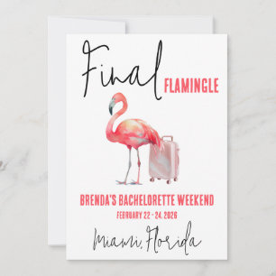 Flamingle, Flamingo Bachelorette Wochenende Einladung
