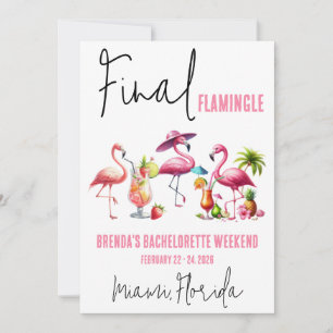 Flamingle, Flamingo Bachelorette Wochenende Einladung