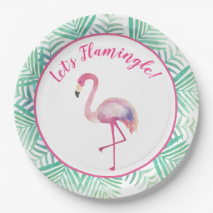 Flamingle Flamingo Tropical Paper Plate Pappteller