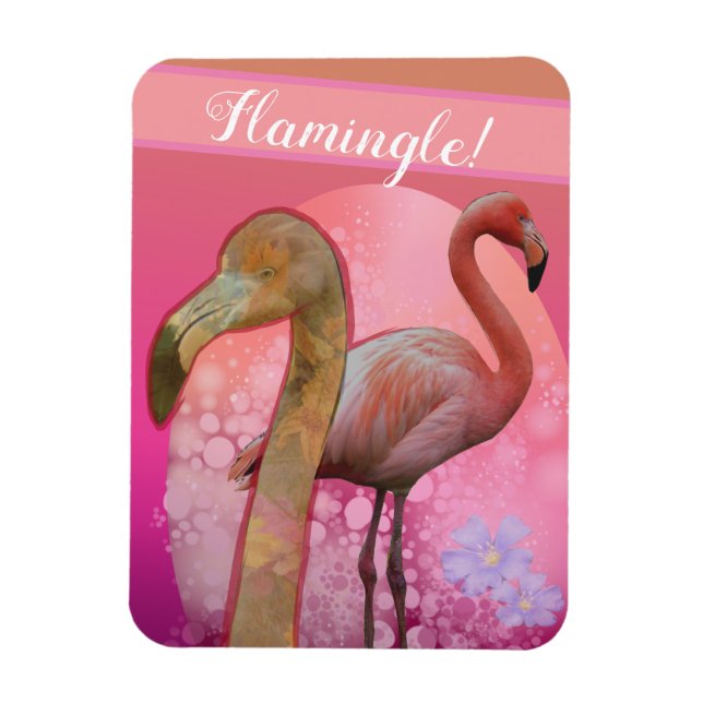 Flamingle Floral Flamingo Magnet (Vertikal)