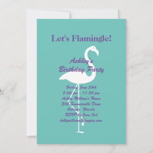 Flamingle Invitation de fête d'anniversaire - Turq