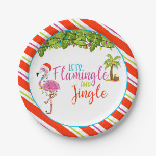 Flamingle & Jingle Christmas Party Paper Plate - W Pappteller