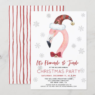 Flamingle & Jingle Santa Flamingo Party Einladung
